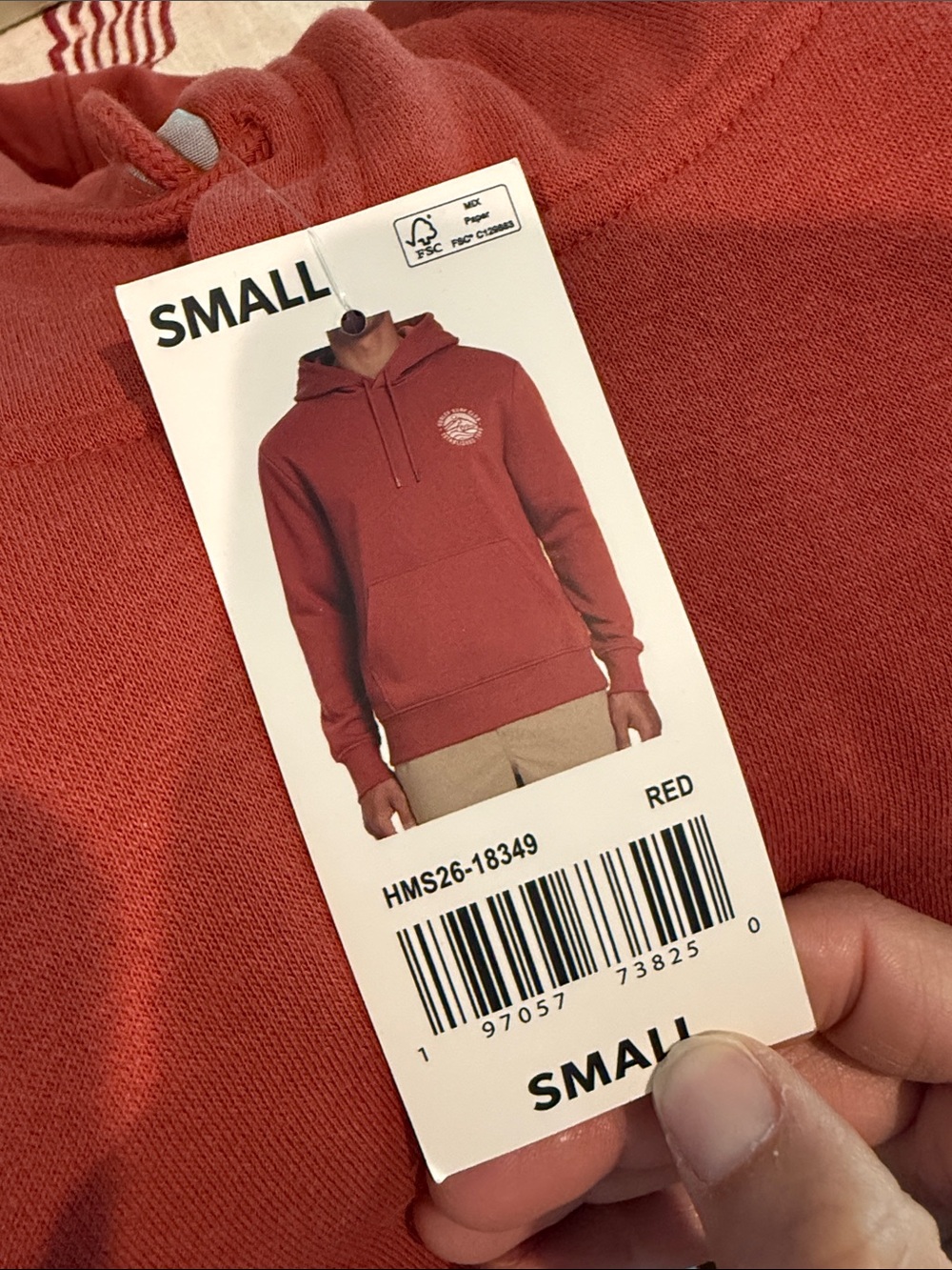 Small Red Men's Hoodie Sweatshirt - Hurley
